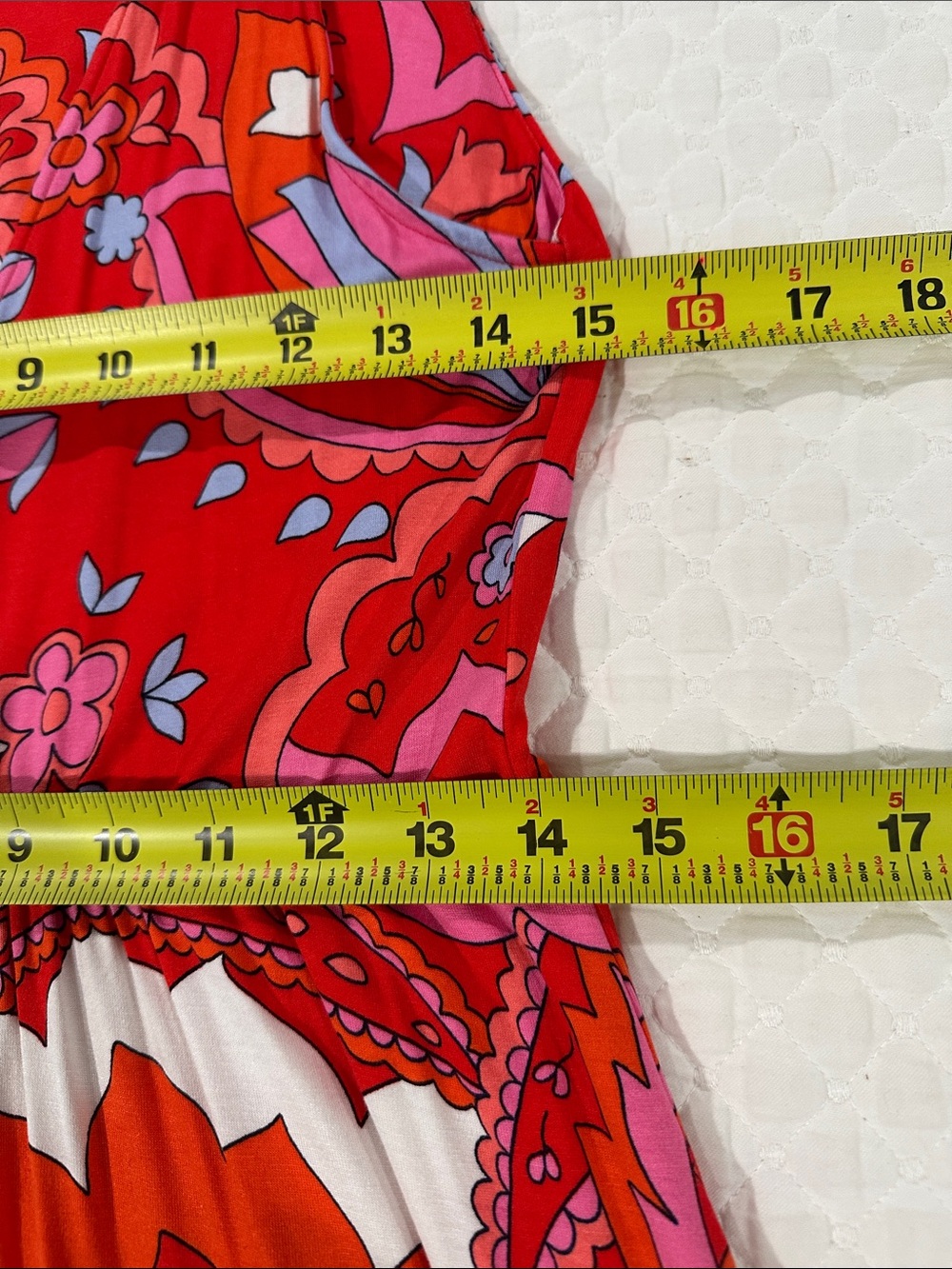 Boden Sleeveless Paisley Jersey Maxi Dress Sylvia Flame Scarlet Tier Size 4 - Picture 16 of 17